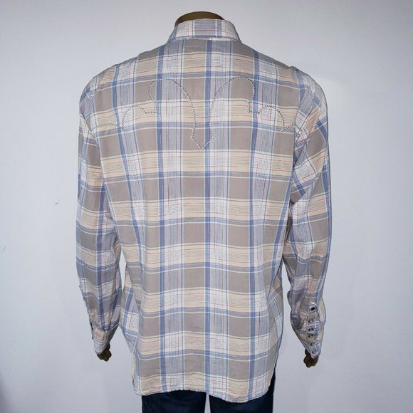 Guess Mens XXL Western Pearl Snap Shirt - Picture 7 of 12
